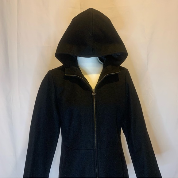 Old Navy Front Zip Recycled Wool Hooded Coat with Pockets Size Small - Picture 4 of 9